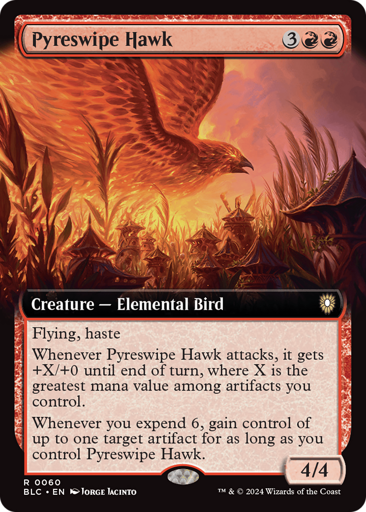 Pyreswipe Hawk (BLC-060) - Bloomburrow Commander: (Extended Art) Foil - Premium MTG Single from Wizards of the Coast - Just $0.25! Shop now at Game Crave Tournament Store