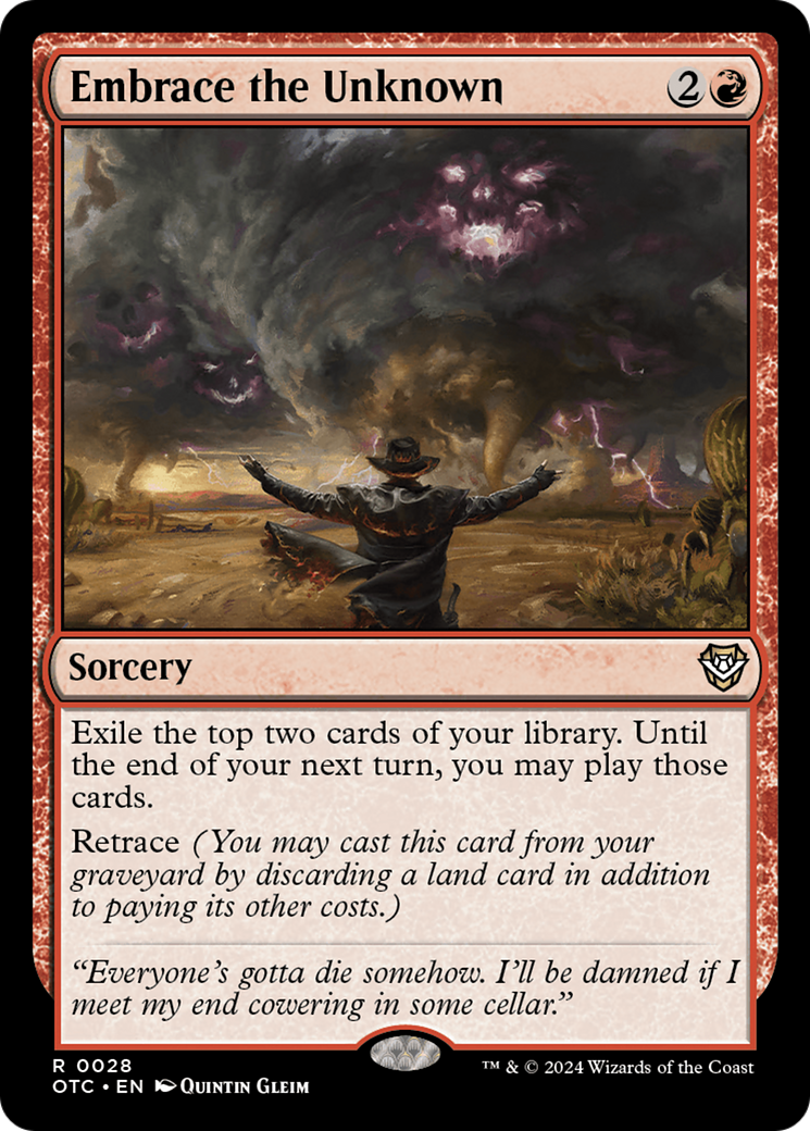 Embrace the Unknown (OTC-028) - Outlaws of Thunder Junction Commander - Premium MTG Single from Wizards of the Coast - Just $0.27! Shop now at Game Crave Tournament Store