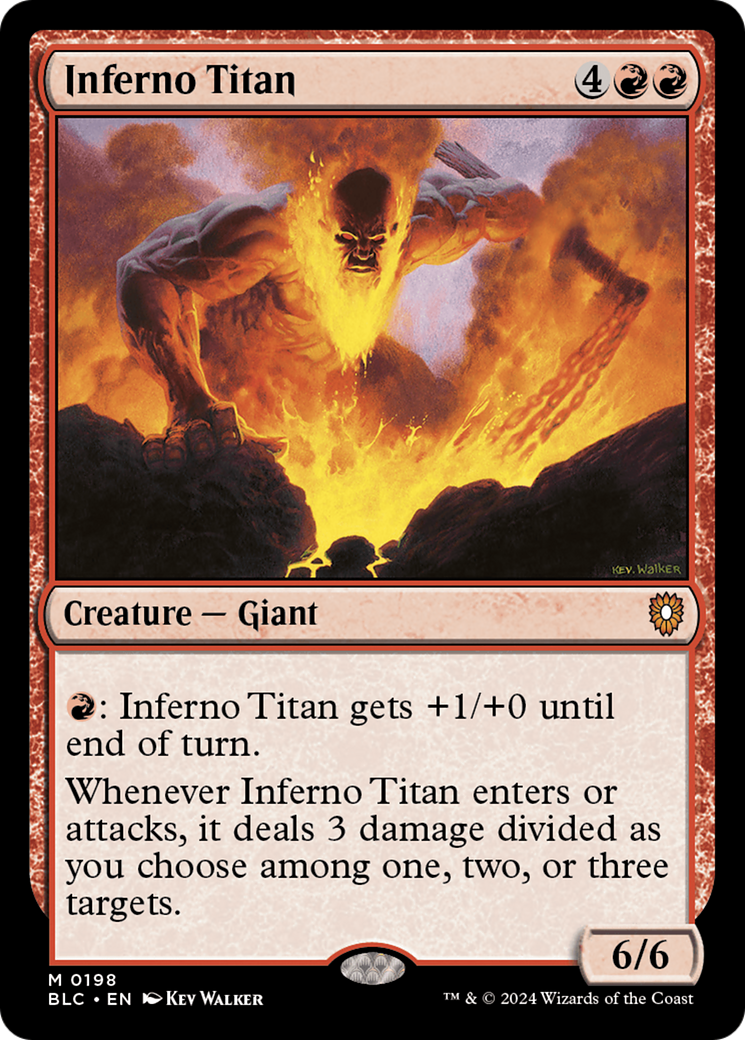 Inferno Titan (BLC-198) - Bloomburrow Commander - Premium MTG Single from Wizards of the Coast - Just $0.25! Shop now at Game Crave Tournament Store