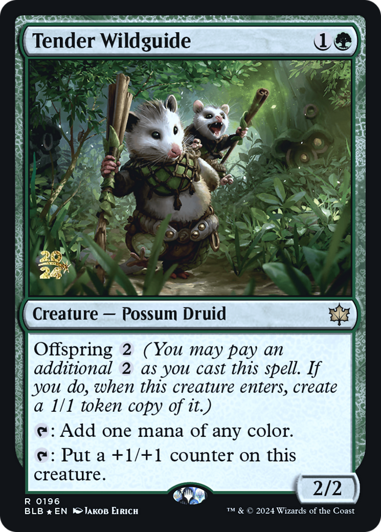 Tender Wildguide (PBLB-196S) - Bloomburrow Promos Foil - Premium MTG Single from Wizards of the Coast - Just $0.94! Shop now at Game Crave Tournament Store