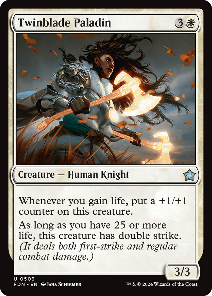 Twinblade Paladin (FDN-503) - Foundations - Premium MTG Single from Wizards of the Coast - Just $0.33! Shop now at Game Crave Tournament Store