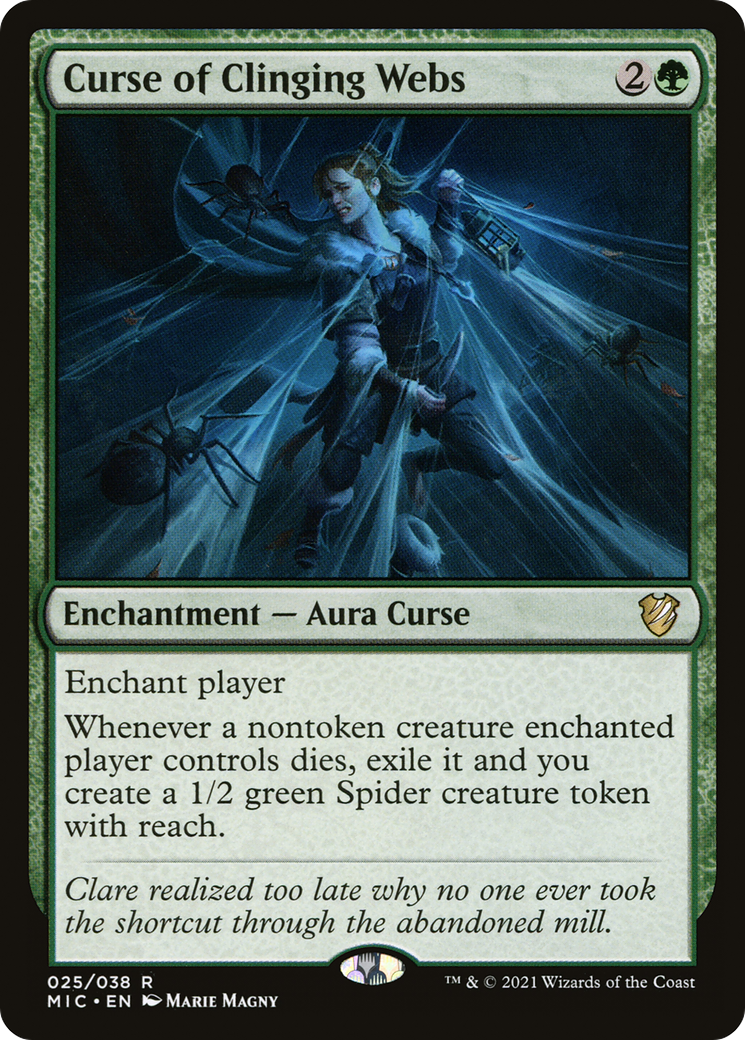 Curse of Clinging Webs (MIC-025) - Midnight Hunt Commander - Premium MTG Single from Wizards of the Coast - Just $0.43! Shop now at Game Crave Tournament Store