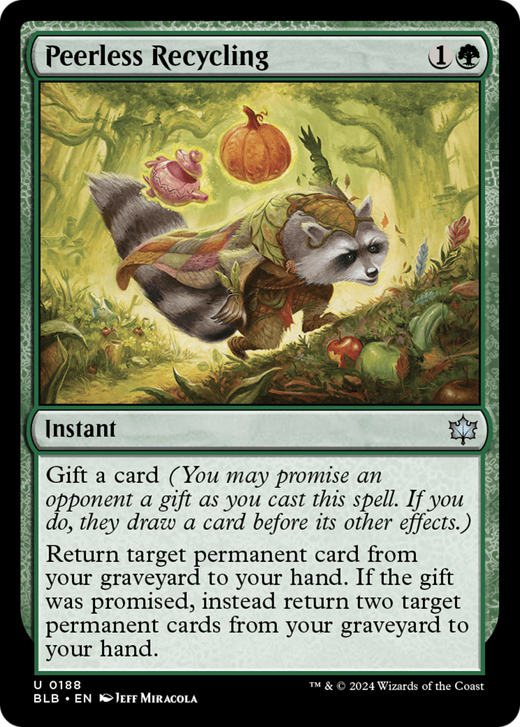 Peerless Recycling (BLB-188) - Bloomburrow - Premium MTG Single from Wizards of the Coast - Just $0.25! Shop now at Game Crave Tournament Store