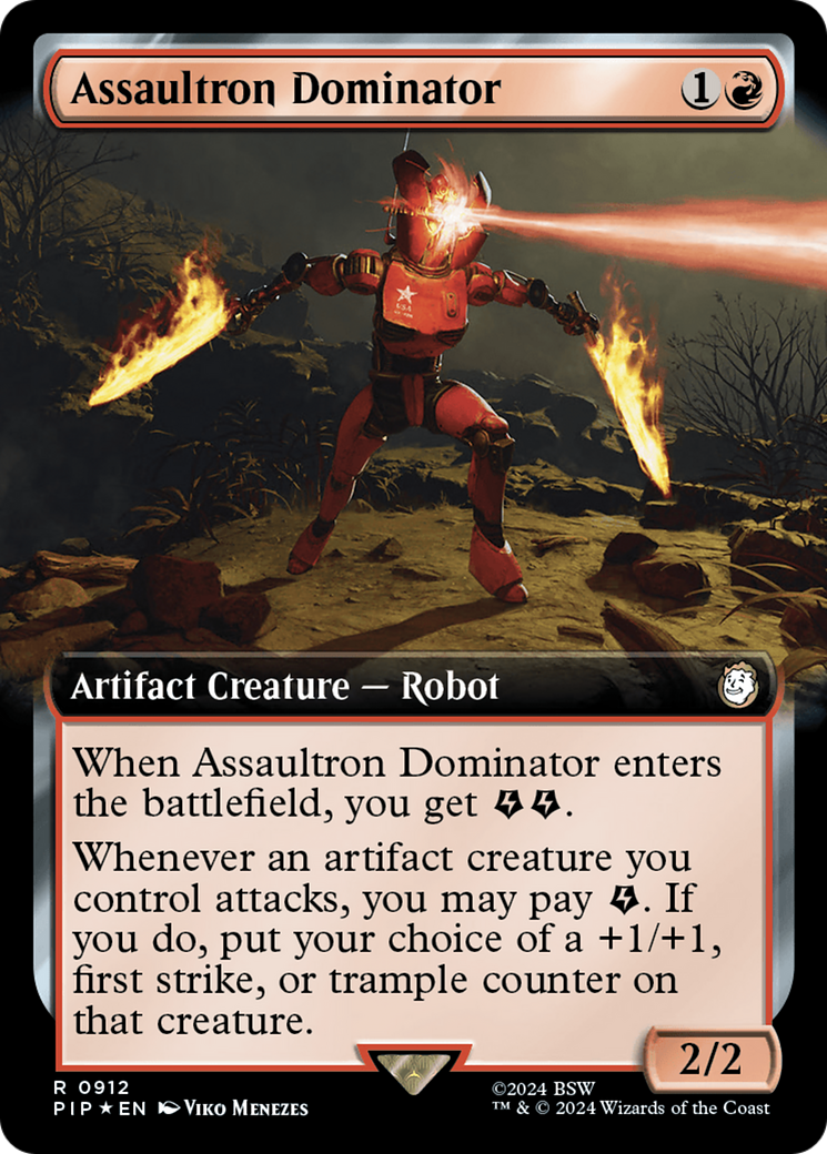Assaultron Dominator (PIP-912) - Fallout: (Extended Art) Foil - Premium MTG Single from Wizards of the Coast - Just $1.74! Shop now at Game Crave Tournament Store