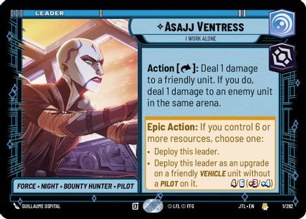 Asajj Ventress - I Work Alone (001/262) - Jump to Lightspeed - Premium Star Wars: Unlimited Single from Fantasy Flight Games - Just $0.08! Shop now at Game Crave Tournament Store