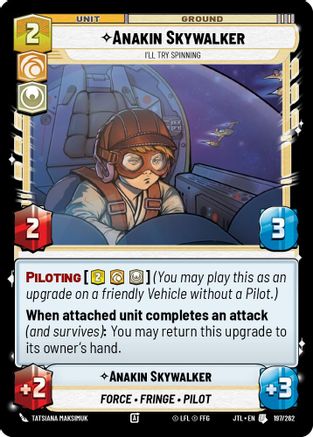 Anakin Skywalker - I'll Try Spinning (197/262) - Jump to Lightspeed - Premium Star Wars: Unlimited Single from Fantasy Flight Games - Just $0.08! Shop now at Game Crave Tournament Store