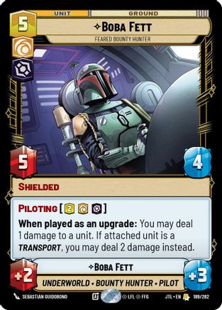 Boba Fett - Feared Bounty Hunter (189/262) - Jump to Lightspeed - Premium Star Wars: Unlimited Single from Fantasy Flight Games - Just $0.42! Shop now at Game Crave Tournament Store