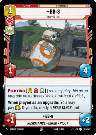 BB-8 - Happy Beeps (145/262) - Jump to Lightspeed - Premium Star Wars: Unlimited Single from Fantasy Flight Games - Just $0.08! Shop now at Game Crave Tournament Store