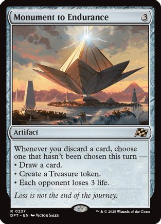 Monument to Endurance (PPDFT-237) - Promo Pack: Aetherdrift - Premium MTG Single from Wizards of the Coast - Just $2.37! Shop now at Game Crave Tournament Store