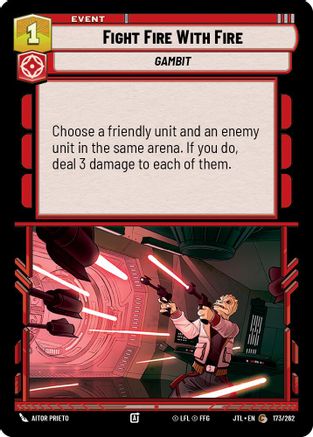 Fight Fire With Fire (173/262) - Jump to Lightspeed - Premium Star Wars: Unlimited Single from Fantasy Flight Games - Just $0.08! Shop now at Game Crave Tournament Store