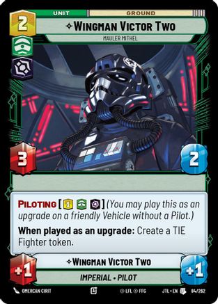 Wingman Victor Two - Mauler Mithel (084/262) - Jump to Lightspeed - Premium Star Wars: Unlimited Single from Fantasy Flight Games - Just $0.08! Shop now at Game Crave Tournament Store