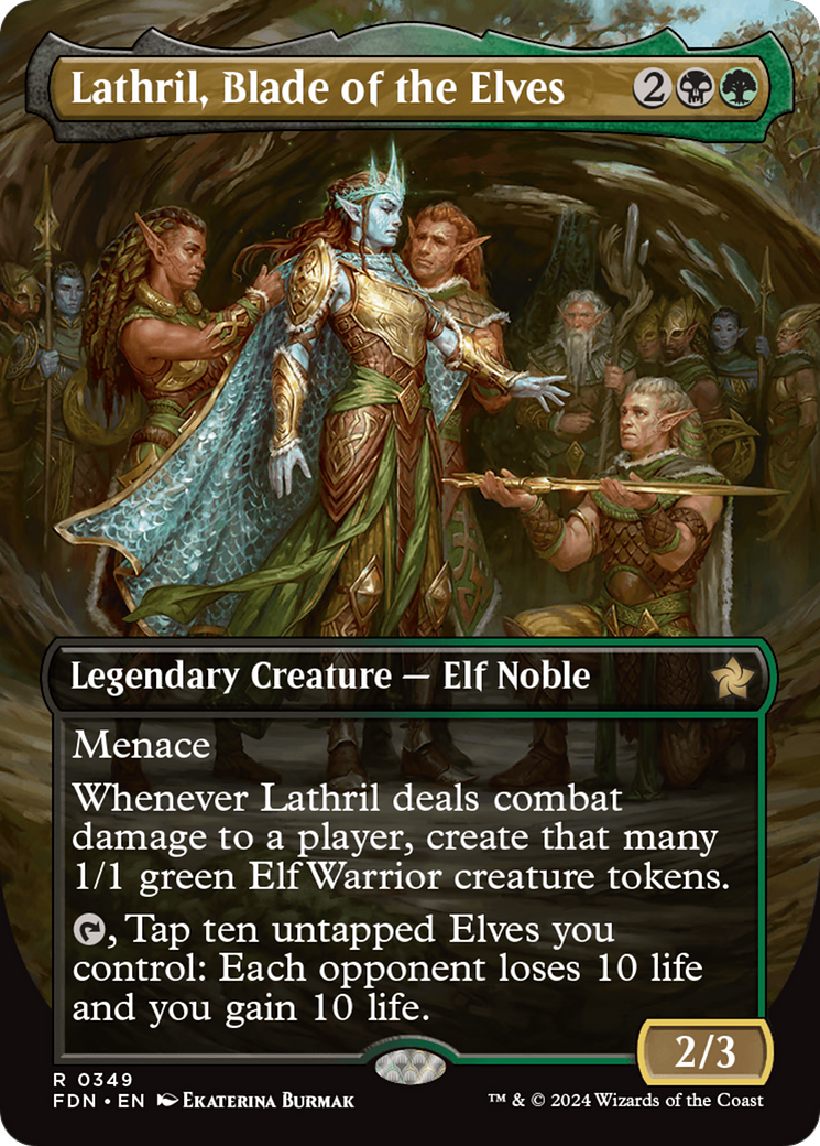 Lathril, Blade of the Elves (FDN-349) - Foundations (Borderless) Foil - Premium MTG Single from Wizards of the Coast - Just $5.55! Shop now at Game Crave Tournament Store