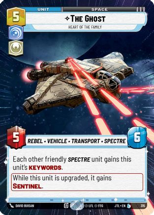 The Ghost - Heart of the Family (Hyperspace) (315) - Jump to Lightspeed - Premium Star Wars: Unlimited Single from Fantasy Flight Games - Just $0.97! Shop now at Game Crave Tournament Store