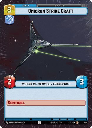 Omicron Strike Craft (Hyperspace) (326) - Jump to Lightspeed - Premium Star Wars: Unlimited Single from Fantasy Flight Games - Just $0.08! Shop now at Game Crave Tournament Store