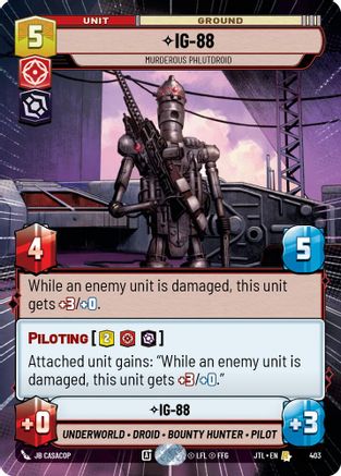 IG-88 - Murderous Phlutdroid (Hyperspace) (403) - Jump to Lightspeed - Premium Star Wars: Unlimited Single from Fantasy Flight Games - Just $0.22! Shop now at Game Crave Tournament Store