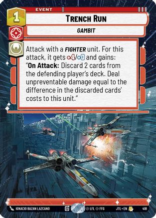 Trench Run (Hyperspace) (418) - Jump to Lightspeed - Premium Star Wars: Unlimited Single from Fantasy Flight Games - Just $0.92! Shop now at Game Crave Tournament Store