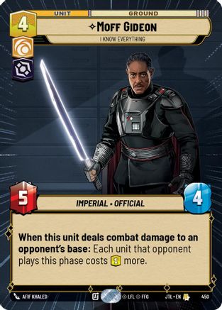 Moff Gideon - I Know Everything (Hyperspace) (450) - Jump to Lightspeed - Premium Star Wars: Unlimited Single from Fantasy Flight Games - Just $0.26! Shop now at Game Crave Tournament Store