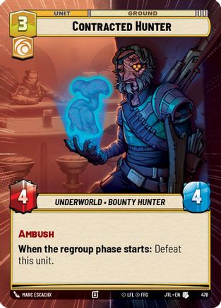 Contracted Hunter (Hyperspace) (478) - Jump to Lightspeed - Premium Star Wars: Unlimited Single from Fantasy Flight Games - Just $0.11! Shop now at Game Crave Tournament Store