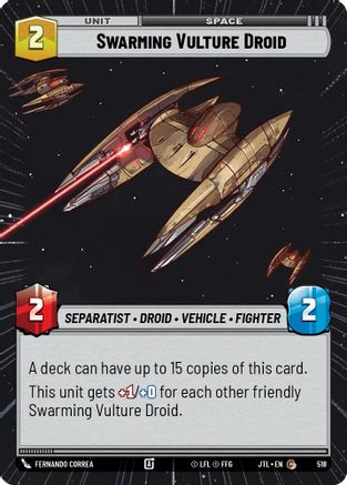 Swarming Vulture Droid (Hyperspace) (518) - Jump to Lightspeed - Premium Star Wars: Unlimited Single from Fantasy Flight Games - Just $0.08! Shop now at Game Crave Tournament Store