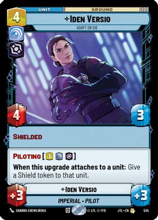 Iden Versio - Adapt or Die (Foil) (534) - Jump to Lightspeed Foil - Premium Star Wars: Unlimited Single from Fantasy Flight Games - Just $0.72! Shop now at Game Crave Tournament Store