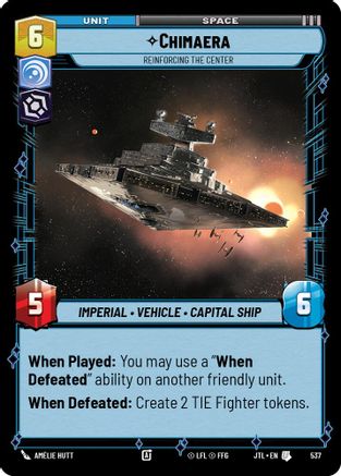 Chimaera - Reinforcing the Center (Foil) (537) - Jump to Lightspeed Foil - Premium Star Wars: Unlimited Single from Fantasy Flight Games - Just $0.09! Shop now at Game Crave Tournament Store