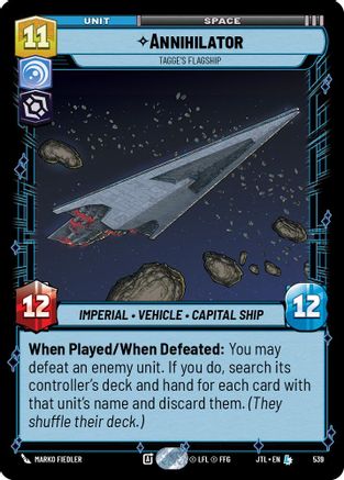 Annihilator - Tagge's Flagship (Foil) (539) - Jump to Lightspeed Foil - Premium Star Wars: Unlimited Single from Fantasy Flight Games - Just $0.61! Shop now at Game Crave Tournament Store