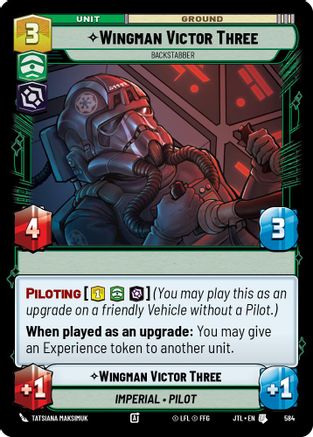 Wingman Victor Three - Backstabber (Foil) (584) - Jump to Lightspeed Foil - Premium Star Wars: Unlimited Single from Fantasy Flight Games - Just $0.08! Shop now at Game Crave Tournament Store