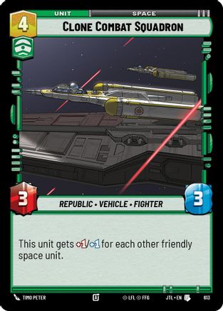 Clone Combat Squadron (Foil) (613) - Jump to Lightspeed Foil - Premium Star Wars: Unlimited Single from Fantasy Flight Games - Just $0.08! Shop now at Game Crave Tournament Store