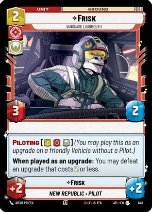 Frisk - Vanguard Loudmouth (Foil) (646) - Jump to Lightspeed Foil - Premium Star Wars: Unlimited Single from Fantasy Flight Games - Just $0.08! Shop now at Game Crave Tournament Store