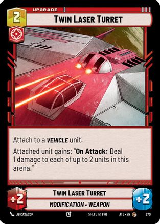 Twin Laser Turret (Foil) (670) - Jump to Lightspeed Foil - Premium Star Wars: Unlimited Single from Fantasy Flight Games - Just $0.08! Shop now at Game Crave Tournament Store