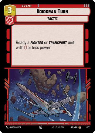 Koiogran Turn (Foil) (677) - Jump to Lightspeed Foil - Premium Star Wars: Unlimited Single from Fantasy Flight Games - Just $0.08! Shop now at Game Crave Tournament Store
