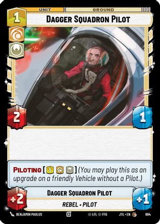 Dagger Squadron Pilot (Foil) (694) - Jump to Lightspeed Foil - Premium Star Wars: Unlimited Single from Fantasy Flight Games - Just $0.08! Shop now at Game Crave Tournament Store