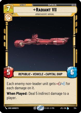 Radiant VII - Ambassadors' Arrival (Foil) (724) - Jump to Lightspeed Foil - Premium Star Wars: Unlimited Single from Fantasy Flight Games - Just $0.53! Shop now at Game Crave Tournament Store