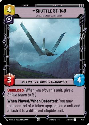 Shuttle ST-149 - Under Krennic's Authority (Foil) (740) - Jump to Lightspeed Foil - Premium Star Wars: Unlimited Single from Fantasy Flight Games - Just $0.08! Shop now at Game Crave Tournament Store