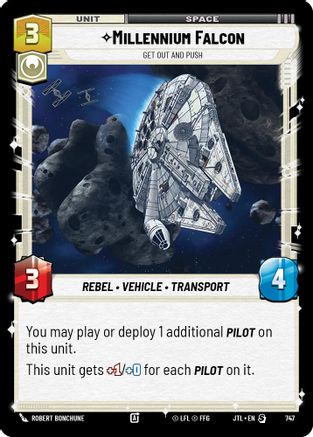 Millennium Falcon - Get Out And Push (Foil) (747) - Jump to Lightspeed Foil - Premium Star Wars: Unlimited Single from Fantasy Flight Games - Just $0.19! Shop now at Game Crave Tournament Store