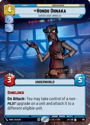 Hondo Ohnaka - Superfluous Swindler (Hyperspace Foil) (790) - Jump to Lightspeed Foil - Premium Star Wars: Unlimited Single from Fantasy Flight Games - Just $0.71! Shop now at Game Crave Tournament Store