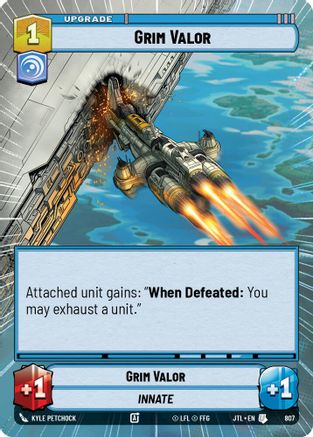 Grim Valor (Hyperspace Foil) (807) - Jump to Lightspeed Foil - Premium Star Wars: Unlimited Single from Fantasy Flight Games - Just $0.14! Shop now at Game Crave Tournament Store