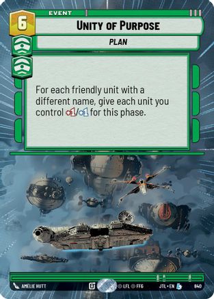 Unity of Purpose (Hyperspace Foil) (840) - Jump to Lightspeed Foil - Premium Star Wars: Unlimited Single from Fantasy Flight Games - Just $1.92! Shop now at Game Crave Tournament Store