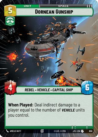 Dornean Gunship (Hyperspace Foil) (850) - Jump to Lightspeed Foil - Premium Star Wars: Unlimited Single from Fantasy Flight Games - Just $0.12! Shop now at Game Crave Tournament Store