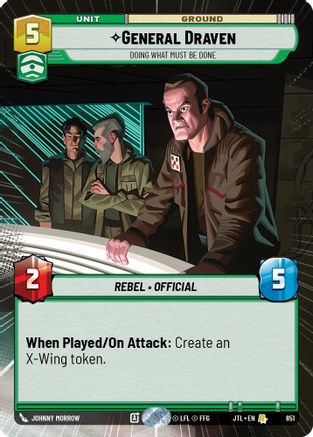 General Draven - Doing What Must Be Done (Hyperspace Foil) (851) - Jump to Lightspeed Foil - Premium Star Wars: Unlimited Single from Fantasy Flight Games - Just $0.29! Shop now at Game Crave Tournament Store