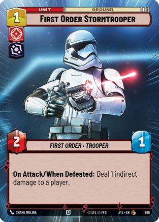First Order Stormtrooper (Hyperspace Foil) (866) - Jump to Lightspeed Foil - Premium Star Wars: Unlimited Single from Fantasy Flight Games - Just $0.38! Shop now at Game Crave Tournament Store