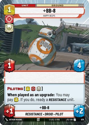BB-8 - Happy Beeps (Hyperspace Foil) (879) - Jump to Lightspeed Foil - Premium Star Wars: Unlimited Single from Fantasy Flight Games - Just $0.15! Shop now at Game Crave Tournament Store