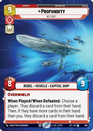 Profundity - We Fight! (Hyperspace Foil) (888) - Jump to Lightspeed Foil - Premium Star Wars: Unlimited Single from Fantasy Flight Games - Just $0.36! Shop now at Game Crave Tournament Store