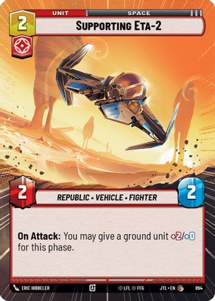 Supporting Eta-2 (Hyperspace Foil) (894) - Jump to Lightspeed Foil - Premium Star Wars: Unlimited Single from Fantasy Flight Games - Just $0.08! Shop now at Game Crave Tournament Store
