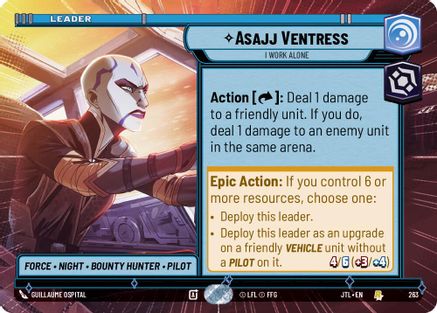 Asajj Ventress - I Work Alone (Hyperspace) (263) - Jump to Lightspeed - Premium Star Wars: Unlimited Single from Fantasy Flight Games - Just $0.10! Shop now at Game Crave Tournament Store