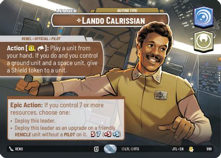 Lando Calrissian - Buying Time (Showcase) (999) - Jump to Lightspeed Foil - Premium Star Wars: Unlimited Single from Fantasy Flight Games - Just $17.14! Shop now at Game Crave Tournament Store