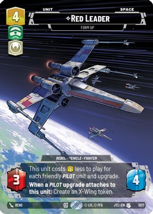 Red Leader - Form Up (Prestige) (1027) - Jump to Lightspeed - Premium Star Wars: Unlimited Single from Fantasy Flight Games - Just $1.31! Shop now at Game Crave Tournament Store