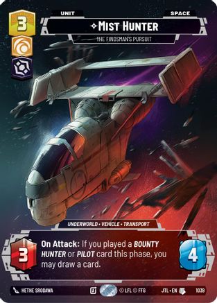 Mist Hunter - The Findsman's Pursuit (Prestige) (1039) - Jump to Lightspeed - Premium Star Wars: Unlimited Single from Fantasy Flight Games - Just $0.71! Shop now at Game Crave Tournament Store