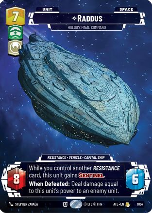 Raddus - Holdo's Final Command (Prestige Foil) (1064) - Jump to Lightspeed Foil - Premium Star Wars: Unlimited Single from Fantasy Flight Games - Just $1.46! Shop now at Game Crave Tournament Store