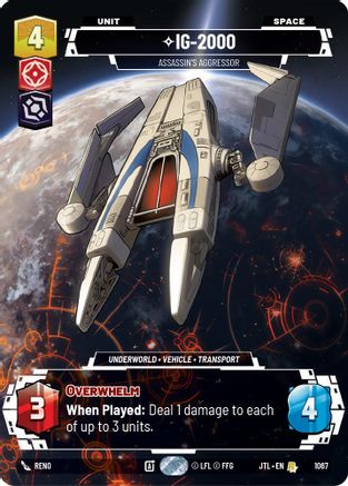 IG-2000 - Assassin's Aggressor (Prestige Foil) (1067) - Jump to Lightspeed Foil - Premium Star Wars: Unlimited Single from Fantasy Flight Games - Just $2.94! Shop now at Game Crave Tournament Store
